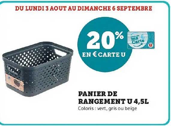 PANIER DE RANGEMENT U 4,5L