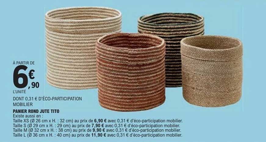 PANIER ROND JUTE TITO