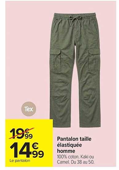 Pantalon taille élastique homme