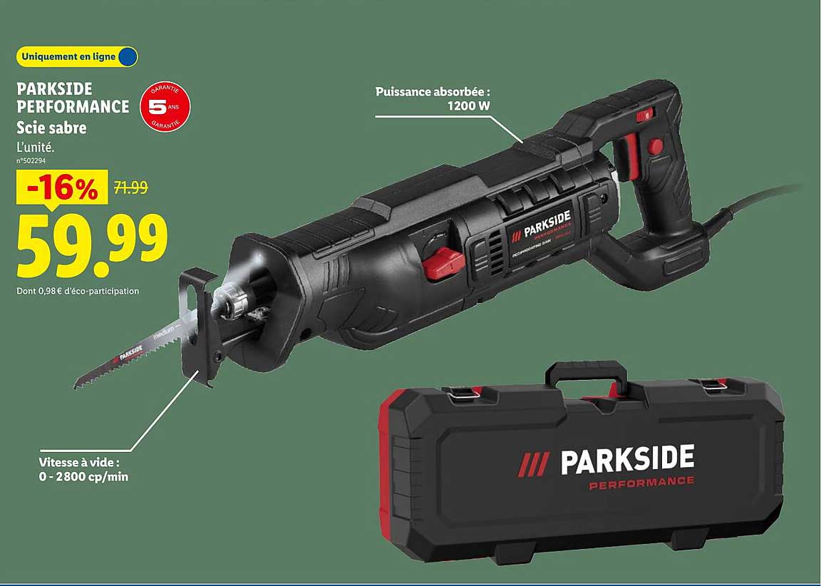 PARKSIDE PERFORMANCE Scie sabre
