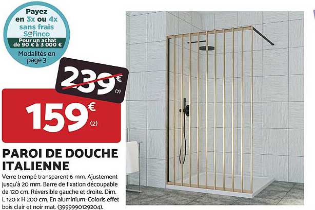 PAROI DE DOUCHE ITALIENNE