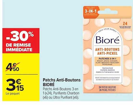 Patchs Anti-Boutons BIORÉ