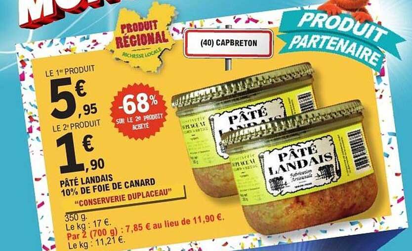 PÂTÉ LANDAIS 10% DE FOIE DE CANARD