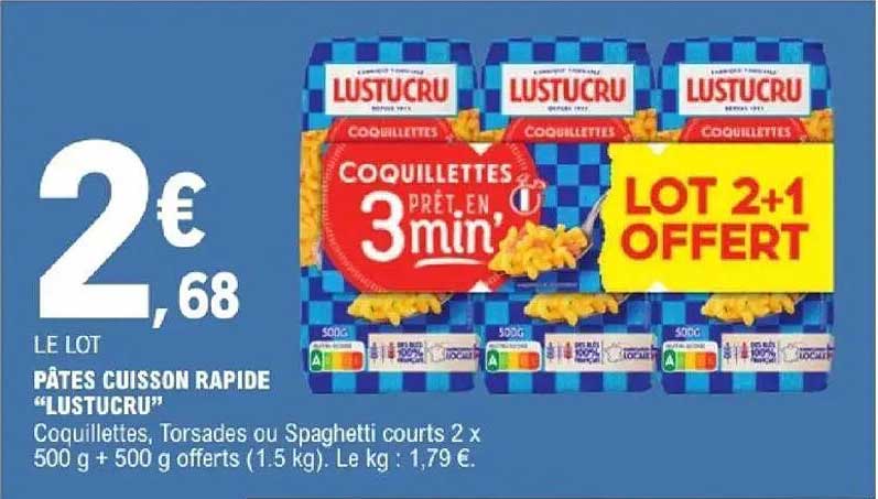 PÂTES CUISSON RAPIDE “LUSTUCRU”