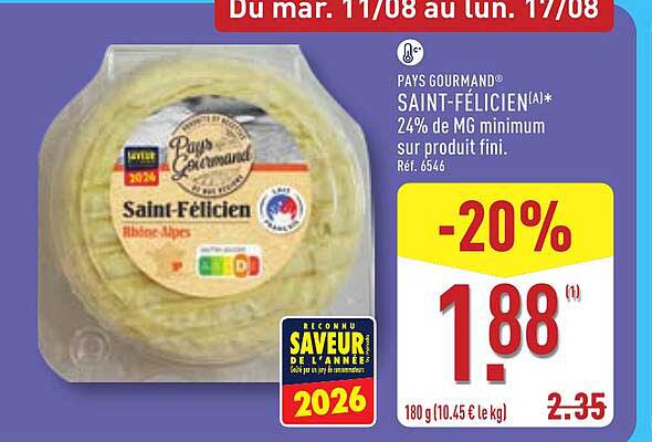 PAYS GOURMAND® SAINT-FÉLICIEN 24% de MG minimum sur produit fini.