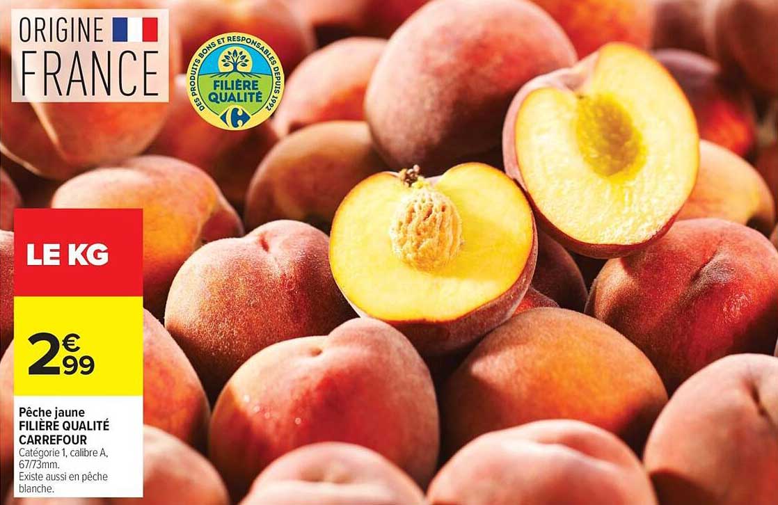 Pêche jaune FILIÈRE QUALITÉ CARREFOUR