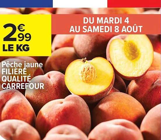 Pêche jaune FILIÈRE QUALITÉ CARREFOUR