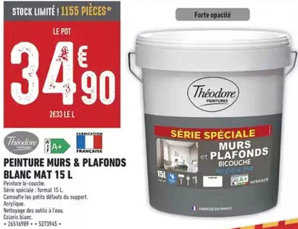 PEINTURE MURS & PLAFONDS BLANC MAT 15 L