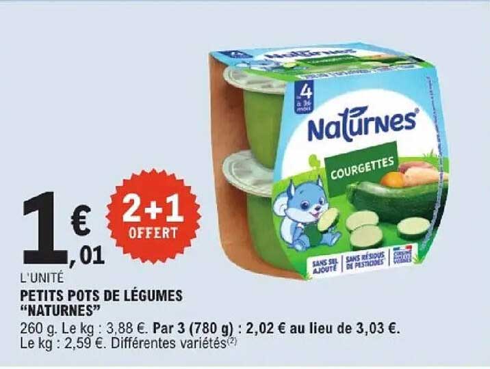PETITS POTS DE LÉGUMES "NATURNES"