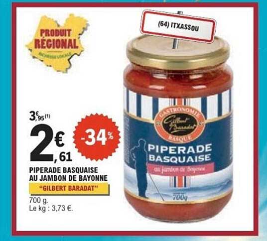 PIPERADE BASQUAISE au jambon de Bayonne "GILBERT BARADAT"