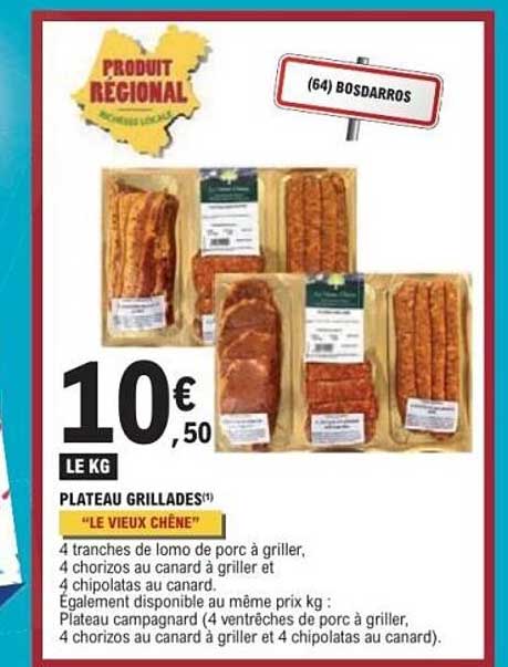 PLATEAU GRILLADES "LE VIEUX CHÊNE"