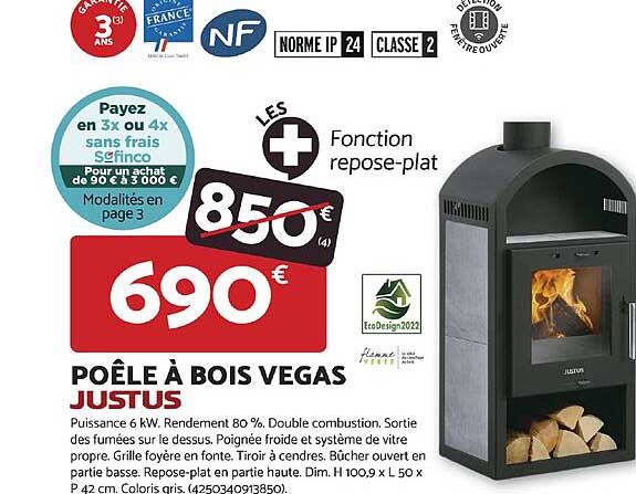 POÊLE À BOIS VEGAS JUSTUS