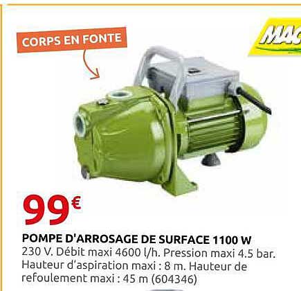 POMPE D'ARROSAGE DE SURFACE 1100 W