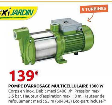 POMPE D'ARROSAGE MULTICELLULAIRE 1300 W