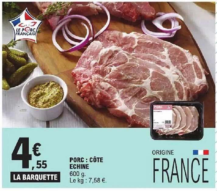 PORC : CÔTE ECHINE 600 g