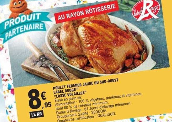 POULET FERMIER JAUNE DU SUD-OUEST LABEL ROUGE "LOSSE VOLAILLES"