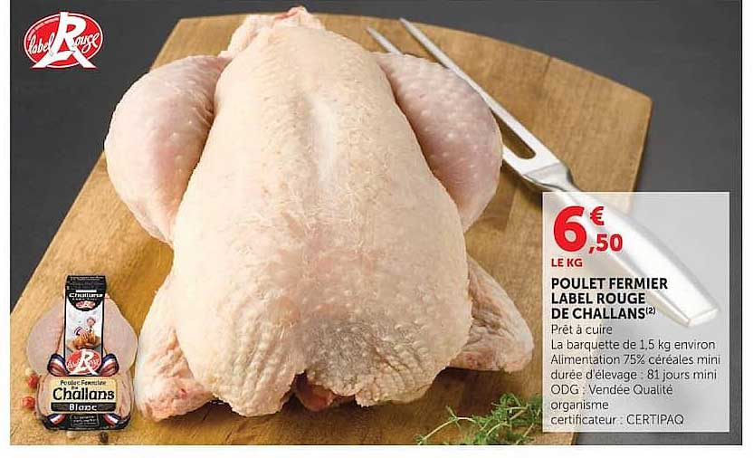 POULET FERMIER LABEL ROUGE DE CHALLANS
