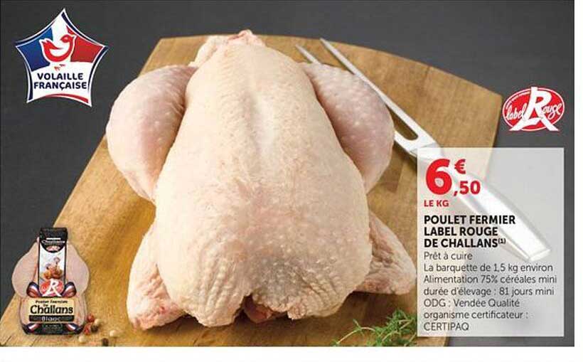 POULET FERMIER LABEL ROUGE DE CHALLANS