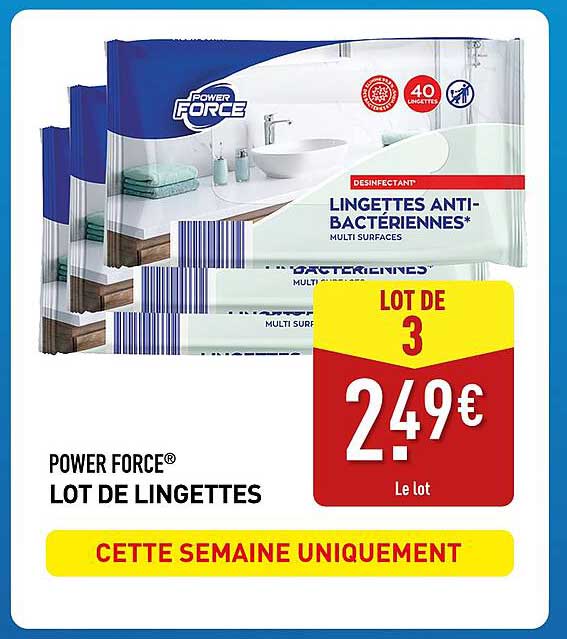POWER FORCE® LOT DE LINGETTES