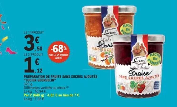 PRÉPARATION DE FRUITS SANS SUCRES AJOUTÉS « LUCIEN GEORGELIN »
