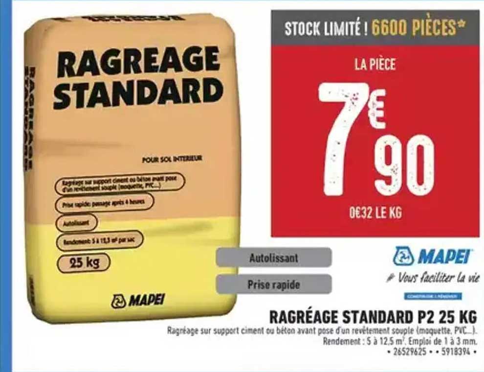 RAGRÉAGE STANDARD P2 25 KG