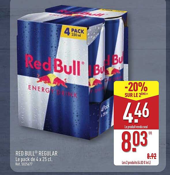 RED BULL® REGULAR Le pack de 4 x 25 cl.