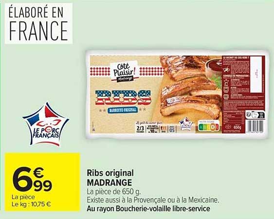Ribs original MADRANGE