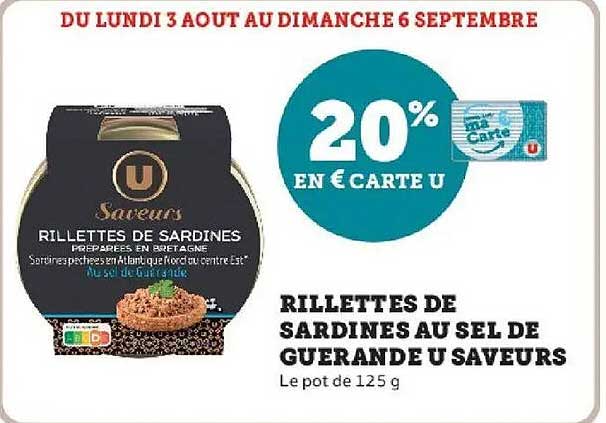 RILLETTES DE SARDINES AU SEL DE GUERANDE U SAVEURS