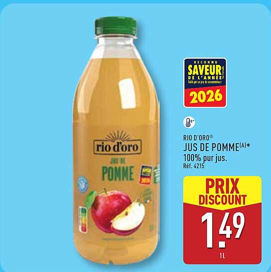 RIO D'ORO® JUS DE POMME(A)* 100% pur jus