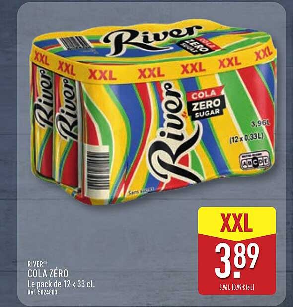 RIVER® COLA ZÉRO Le pack de 12 x 33 cl.