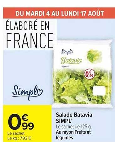 Salade Batavia SIMPL'