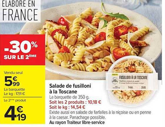 Salade de fusilloni à la Toscane