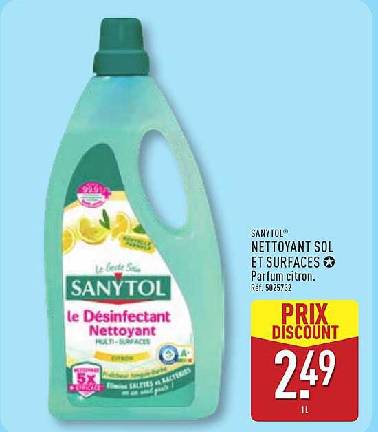SANYTOL NETTOYANT SOL ET SURFACES Parfum citron. Ref. 5025732