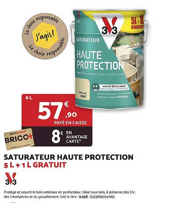 SATURATEUR HAUTE PROTECTION 5 L + 1 L GRATUIT