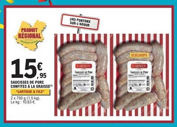 SAUCISSES DE PORC CONFITES À LA GRAISSE