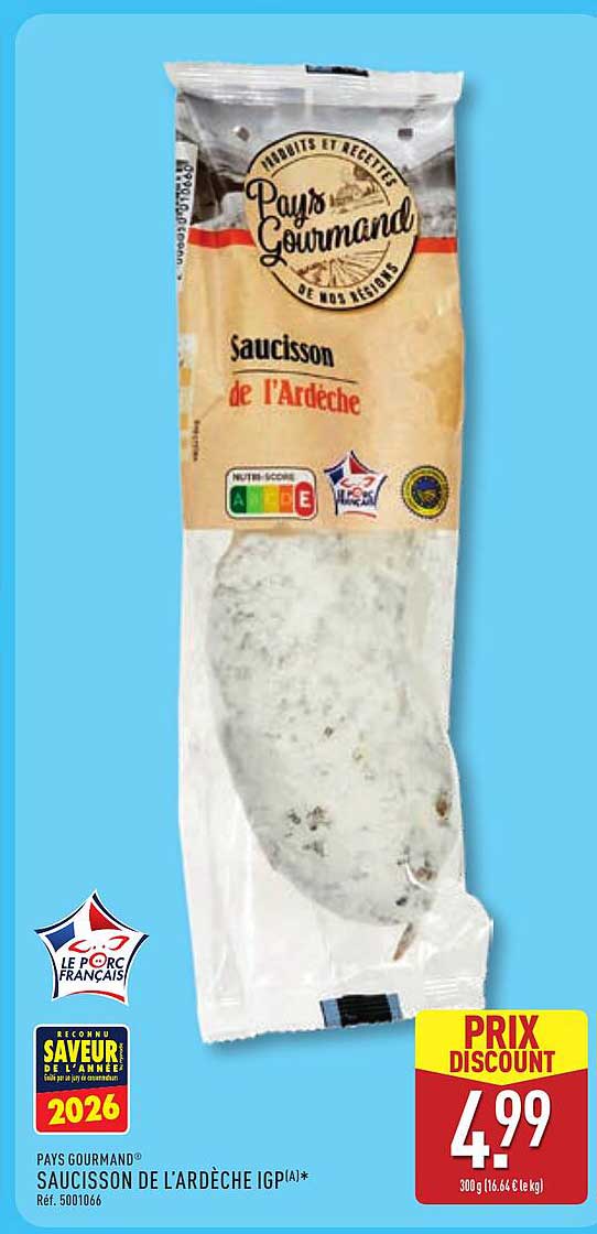 SAUCISSON DE L'ARDÈCHE IGP(A)*