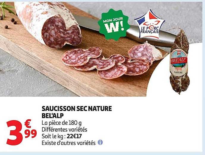 SAUCISSON SEC NATURE BEL'ALP