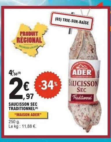 SAUCISSON SEC TRADITIONNEL (B) "MAISON ADER"