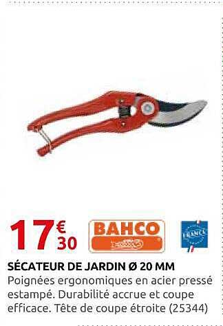 SÉCATEUR DE JARDIN Ø 20 MM
