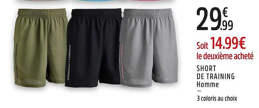 SHORT DE TRAINING Homme 3 coloris au choix