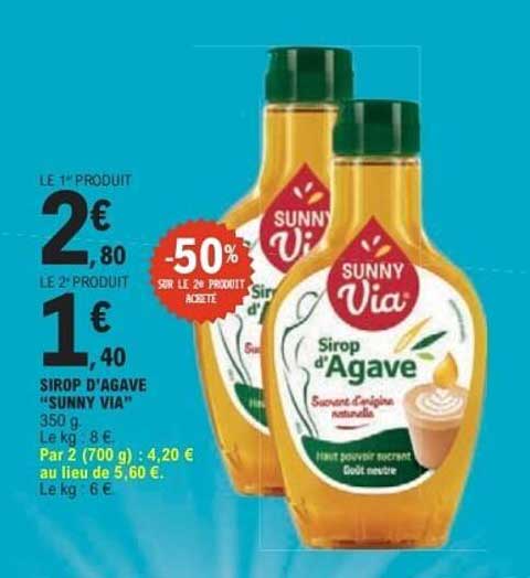 Sirop d'agave "Sunny Via" 350 g