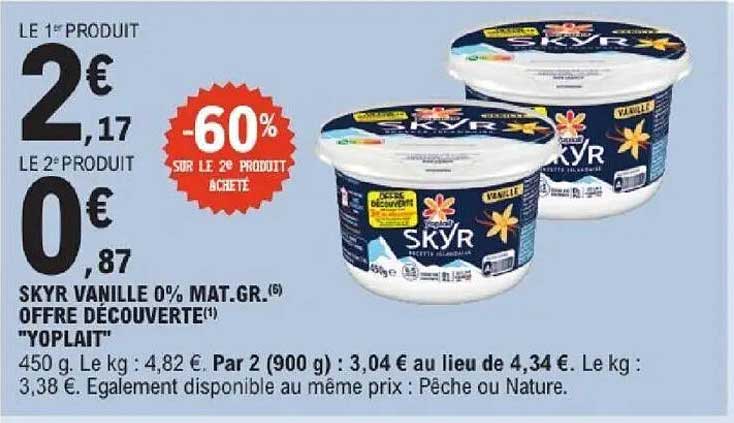 SKYR VANILLE 0% MAT.GR. OFFRE DÉCOUVERTE "YOPLAIT"
