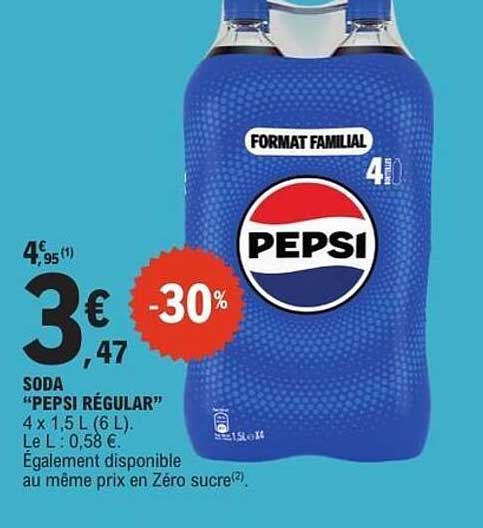 SODA "PEPSI REGULAR" 4 x 1,5 L (6 L)