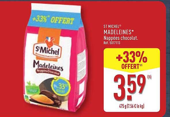 ST MICHEL MADELEINES* Nappées chocolat.