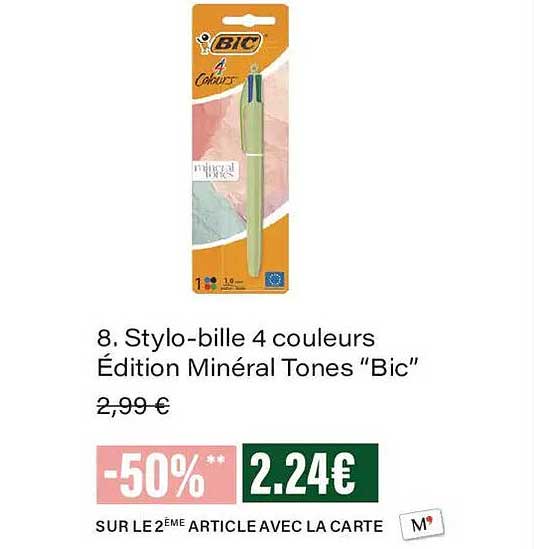 Stylo-bille 4 couleurs Édition Minéral Tones “Bic”
