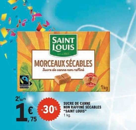 SUCRE DE CANNE NON RAFFINÉ SÉCABLES “SAINT LOUIS” 1 kg.