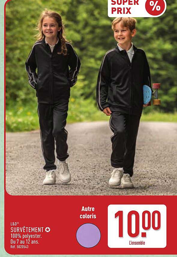 SURVÊTEMENT 100% polyester. Du 7 au 12 ans. Réf. 5020543