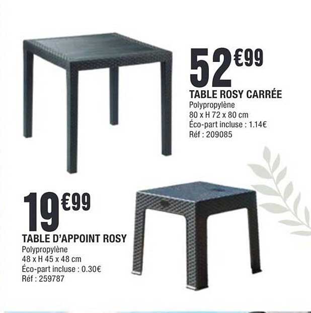 TABLE ROSY CARRÉE