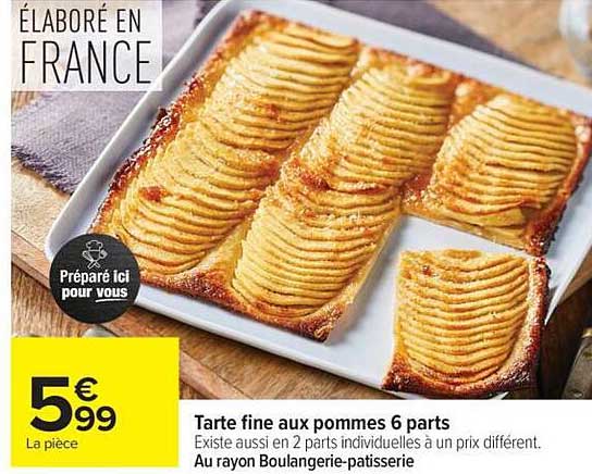 Tarte fine aux pommes 6 parts