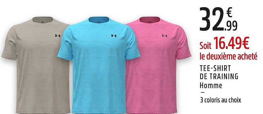 TEE-SHIRT DE TRAINING Homme - 3 coloris au choix